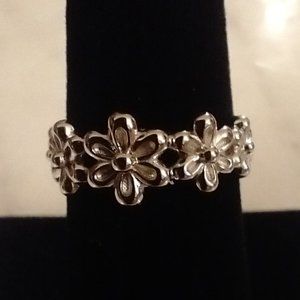 Sterling Silver Plumeria Ring Size 7